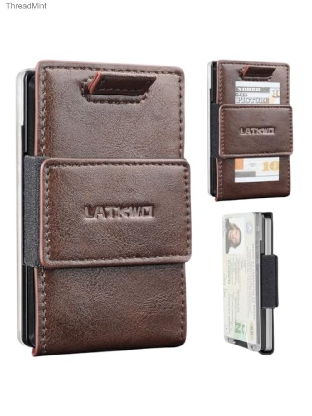Men's Slim Metal RFID Pull Tab Wallet Card Holder ID Window